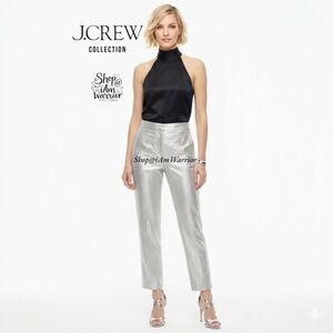 J.Crew Collection NWT metallic silver straight leg pants *shop@iamwarrior